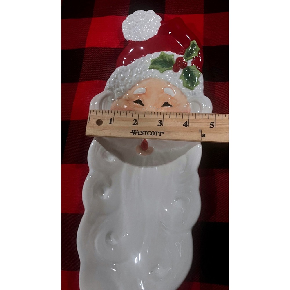 Fitz and Floyd Santa Claus Snack Therapy Serving Dish - Picture 3 of 6